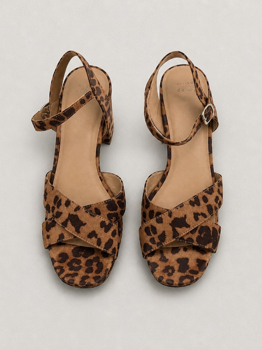 a new day Leopard Print Platform Block Heel Sandals - Brown/Black